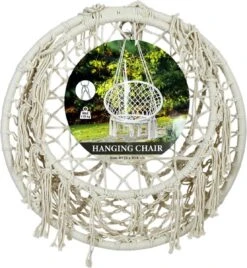 Macramé Hangstoel Beige - Beige Hangstoel - Hangstoel Touw - Hangstoel - Tot 110KG - Eenpersoons Hangstoel - Hang Stoel 1 Persoon - Hangstoel Voor Binnen - Hangstoel Zonder Standaard - Hangstoel Buiten -Gardena Verkoop 1108x1200