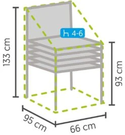 Weersbestendige Beschermhoes Stoel (4 Tot 6 Stapelstoelen) | 66 X 95 X 133/93 Cm (L) | Premium | Waterproof | TÜV Rheinland Gecertificeerd | Hoes Voor Tuin | Waterdicht | Solution Dyed (verkleuring Onmogelijk) | Grijs / Antraciet -Gardena Verkoop 1119x1200