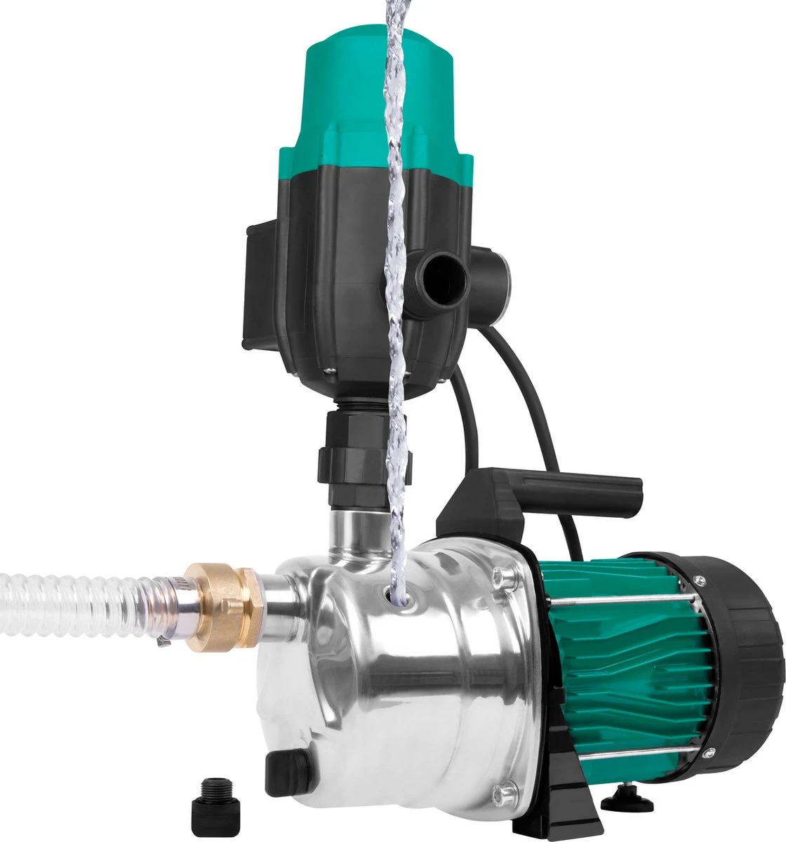VONROC Hydrofoorpomp / Automatische Pomp - 1000W - 3500l/h - Met Drukschakelaar - Droogloopbeveiliging - Voor Besproeien En Huishoudwater 8 VONROC Hydrofoorpomp / Automatische Pomp - 1000W - 3500l/h - Met Drukschakelaar - Droogloopbeveiliging - Voor Besproeien En Huishoudwater - Afbeelding 6