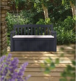Keter Eden Garden Bench Opbergbank - 265L - 140x60x84cm - Zwart/Grijs 17 Keter Eden Garden Bench Opbergbank - 265L - 140x60x84cm - Zwart/Grijs -Gardena Verkoop 1132x1200