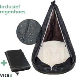 Vita5 Macramé Hangstoel - Voor Binnen En Buiten - Zonder Standaard - Incl. Kussen, Boekenvak En Beschermhoes - Tot 150kg - Beige -Gardena Verkoop 1171x1200 1