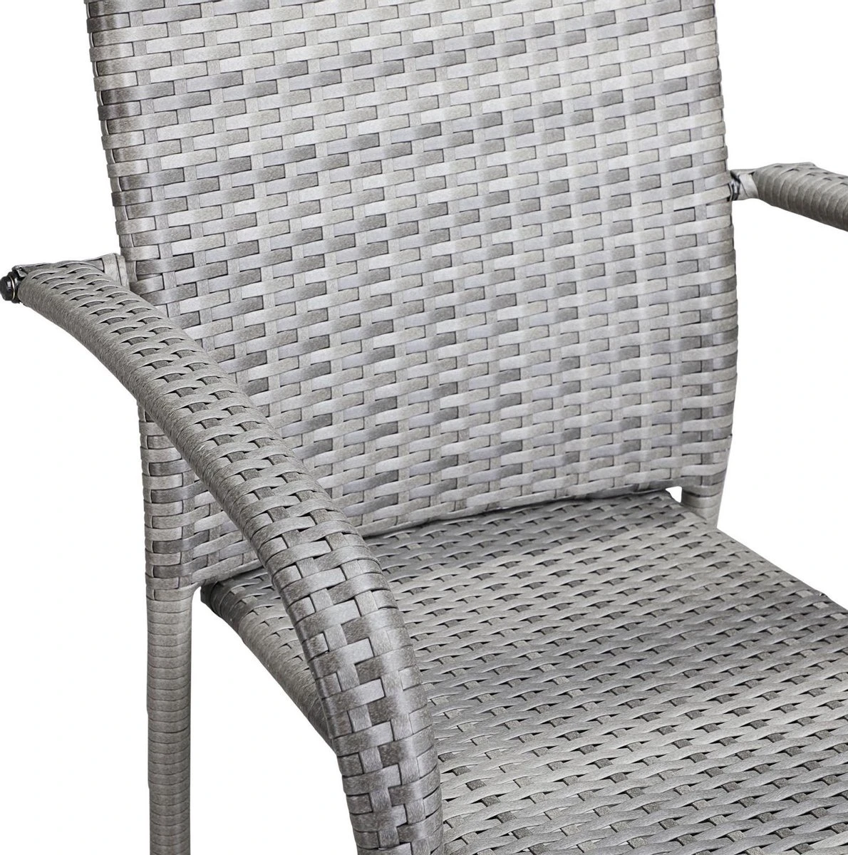 Casaria Polyrattan Tuinstoelen – 4 Stuks Stapelbaar – Grijs 4 Casaria Polyrattan Tuinstoelen – 4 Stuks Stapelbaar – Grijs - Afbeelding 2