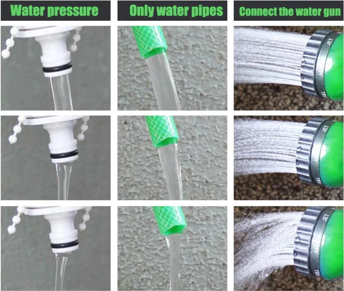 Merkloos Tuinslang - Tuinslag Flexibel - Tuinslag Flexibel 15M -15 Meter - Tuinslangen - Uitrekbaar - Met Koppelstuk - 7 In 1 Sproeikop 7 Merkloos Tuinslang - Tuinslag Flexibel - Tuinslag Flexibel 15M -15 Meter - Tuinslangen - Uitrekbaar - Met Koppelstuk - 7 In 1 Sproeikop - Afbeelding 5