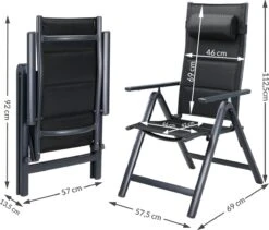 Casaria Tuinstoel Aluminium - 2 Stuks Inklapbaar - Antraciet 33 Casaria Tuinstoel Aluminium - 2 Stuks Inklapbaar - Antraciet -Gardena Verkoop 1200x1026 1