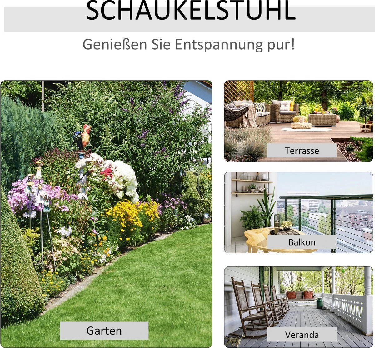 Outsunny Tuin Schommelstoel, Relaxstoel, Tuinstoel, Bamboe Multiplex Naturel 84A-171 8 Outsunny Tuin Schommelstoel, Relaxstoel, Tuinstoel, Bamboe Multiplex Naturel 84A-171 - Afbeelding 6