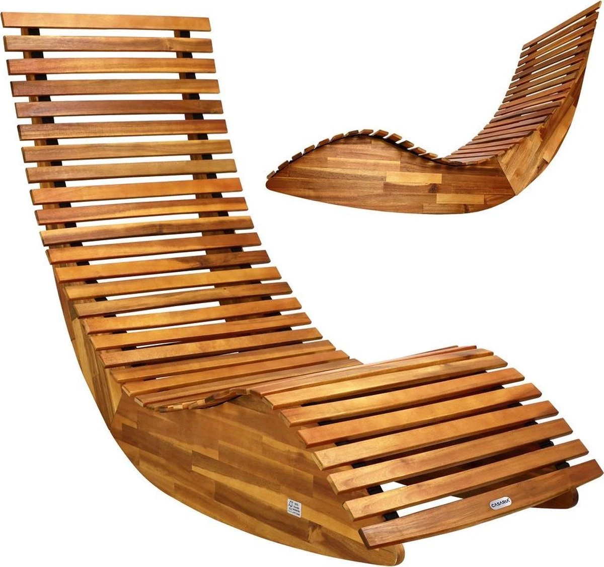 Casaria Ligstoel FSC®-gecertificeerd – Acacia Hout – 2 Stuks 5 Casaria Ligstoel FSC®-gecertificeerd – Acacia Hout – 2 Stuks - Afbeelding 3