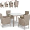 Casaria Polyrattan Tuinset - 4 Stoelen & Tafel 90x90 Cm - Beige Grijs -Gardena Verkoop 1200x1138 4