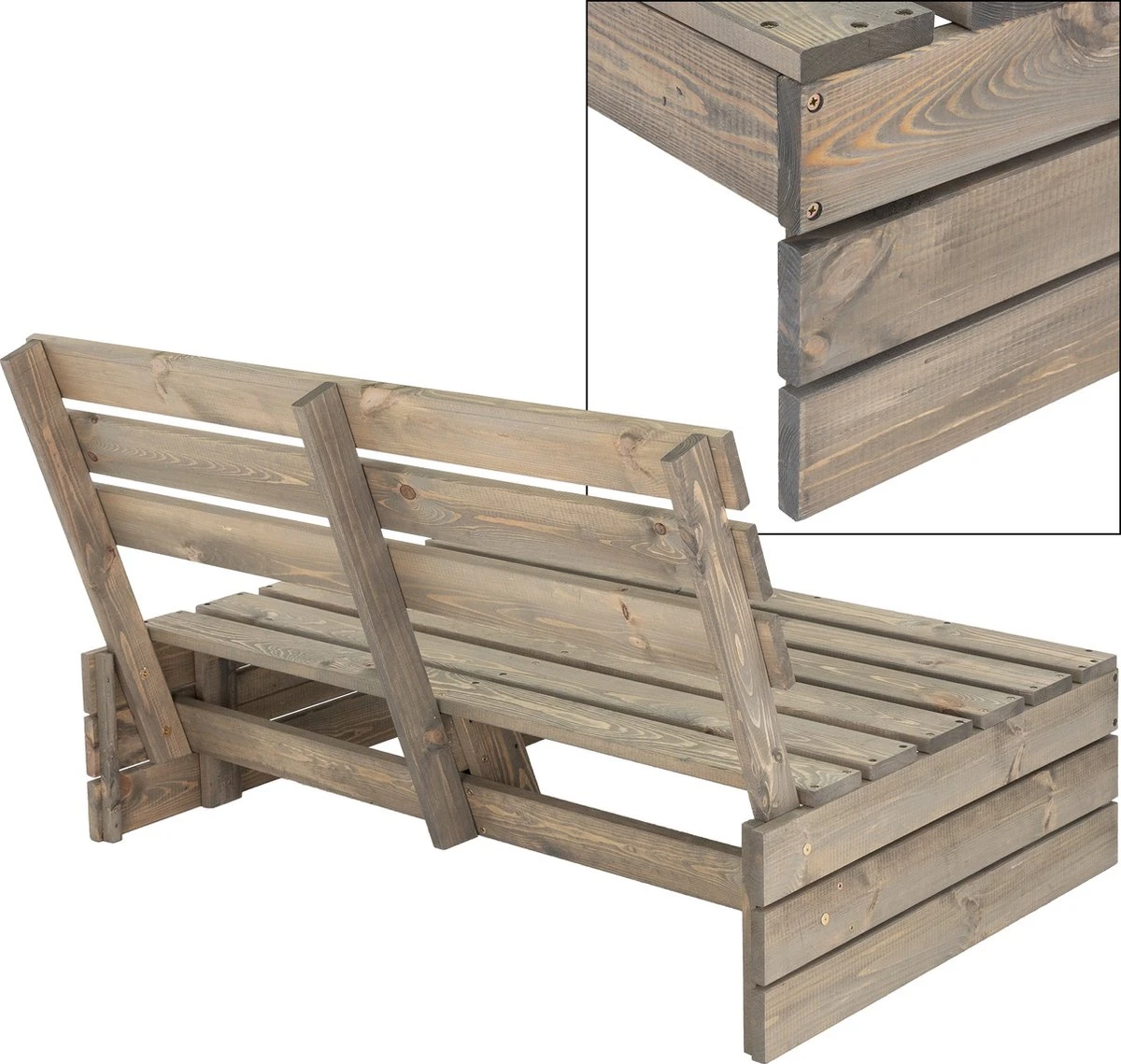 Pro Garden Palletbank - 120 Cm - 2-zits 7 Pro Garden Palletbank - 120 Cm - 2-zits - Afbeelding 5