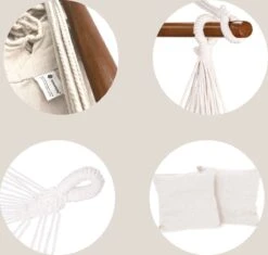 Springos Hangstoel | Binnen & Buiten | Met 2 Kussens | Boekenvak | Ook Voor Kinderen | Belastbaar Tot 150 Kg | Wit -Gardena Verkoop 1200x1143 2