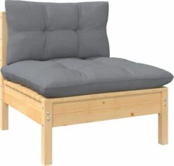 VidaXL 3-delige Loungeset Met Grijze Kussens Massief Grenenhout -Gardena Verkoop 1200x1148
