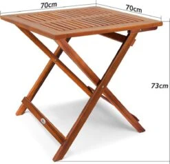 Casaria Bijzettafel Acacia Hout- Inklapbaar - 70x70x73 Cm Bruin -Gardena Verkoop 1200x1154