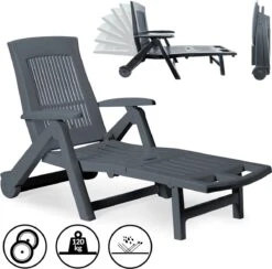Casaria Ligstoel Zircone – Verstelbaar/Wielen Tot 120 Kg – Antraciet -Gardena Verkoop 1200x1184