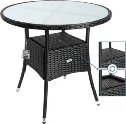 Casaria Polyrattan Bijzettafel 80cm Rond - 5mm Veiligheidsglas – Zwart 15 Casaria Polyrattan Bijzettafel 80cm Rond - 5mm Veiligheidsglas – Zwart -Gardena Verkoop 1200x1185 1