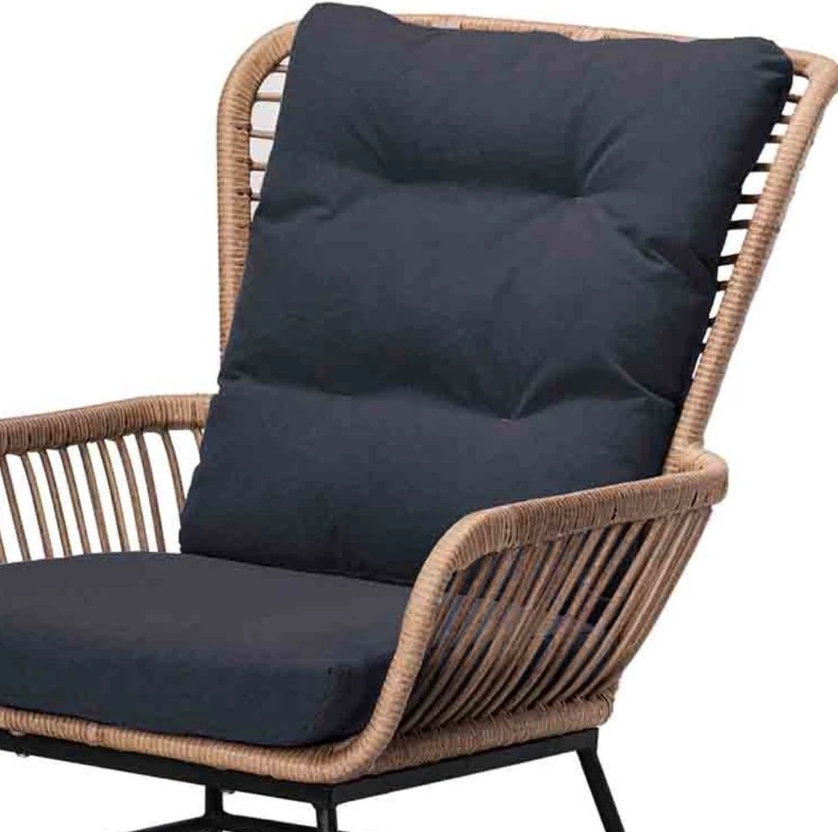 BUITEN Living Dex Wicker Loungestoel Tuin Incl. Wicker Voetenbank | Wicker + Aluminium | Bamboe Antraciet 15 BUITEN Living Dex Wicker Loungestoel Tuin Incl. Wicker Voetenbank | Wicker + Aluminium | Bamboe Antraciet - Afbeelding 13