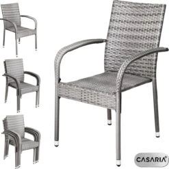 Casaria Polyrattan Tuinstoelen – 4 Stuks Stapelbaar – Grijs 16 Casaria Polyrattan Tuinstoelen – 4 Stuks Stapelbaar – Grijs -Gardena Verkoop 1200x1198 2