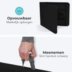 LifeGoods Klaptafel - Inklapbaar - 70x180cm - Verstelbare Vouwtafel - Weerbestendig - Zwart -Gardena Verkoop 1200x1200 236