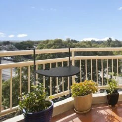 Relaxdays Balkontafel Inklapbaar, Balkon Tafel Rotan, Hangtafel Reling - Zwart -Gardena Verkoop 1200x1200 247