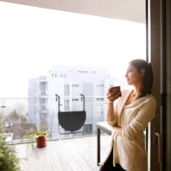 Relaxdays Balkontafel Inklapbaar, Balkon Tafel Rotan, Hangtafel Reling - Zwart -Gardena Verkoop 1200x1200 248