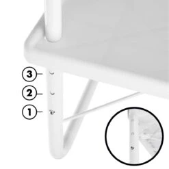 Luxe Inklapbare Balkontafel – 52 X 40 X 56cm – Wit – Hangend – Balkonbar – Balkontafels – Balkontafeltje – Hangtafel Balkon – Balcony Table – Voor Aan Het Balkon – Ophangbaar – Opklapbaar – Tafel – Inklapbaar – Buiten – Tafeltje – Klaptafel -Gardena Verkoop 1200x1200 253