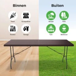 LifeGoods Klaptafel - Inklapbaar - 180 Cm - 6 Tot 8 Personen - Bruin -Gardena Verkoop 1200x1200 306