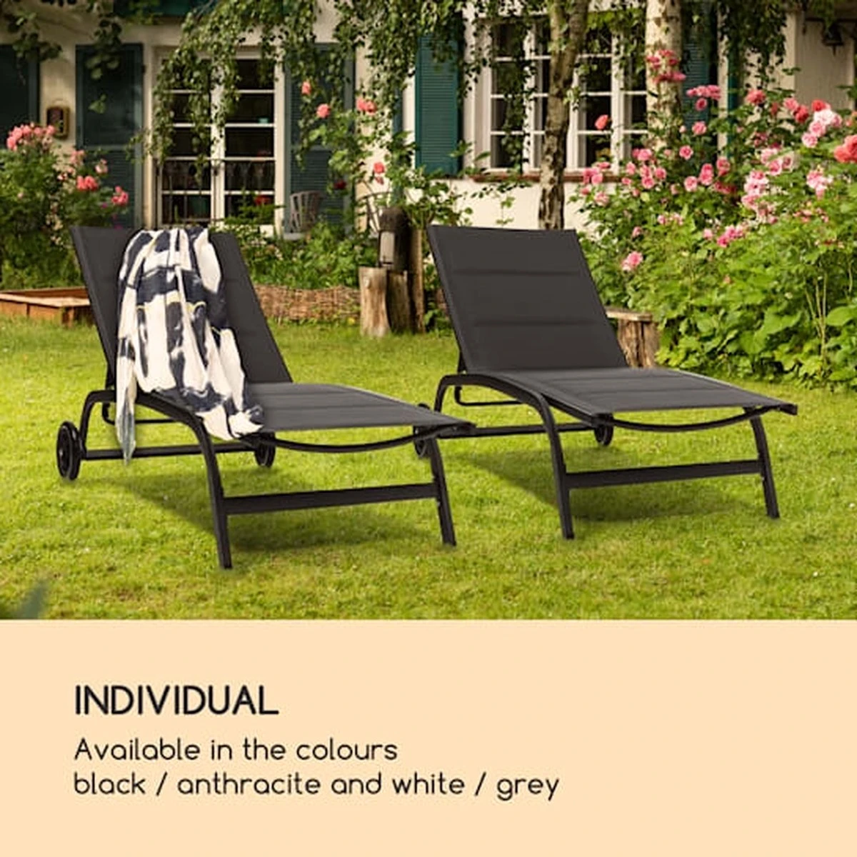 Blumfeldt Limala Tuinstoel - Ligstoel - Relaxstoel - Rugleuning In 6 Standen Verstelbaar - 2 Vielen - Draagkracht: Max. 150 Kg 9 Blumfeldt Limala Tuinstoel - Ligstoel - Relaxstoel - Rugleuning In 6 Standen Verstelbaar - 2 Vielen - Draagkracht: Max. 150 Kg - Afbeelding 7