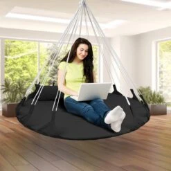 Hangnest Voor Binnen & Buiten. Met Groot En Dik Kussen Voor Volwassenen & Kinderen. Belastbaar Tot 125 Kg. VITA5 (Zwart) 11 Hangnest Voor Binnen & Buiten. Met Groot En Dik Kussen Voor Volwassenen & Kinderen. Belastbaar Tot 125 Kg. VITA5 (Zwart) -Gardena Verkoop 1200x1200 489