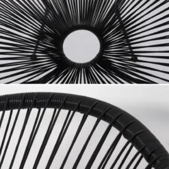 Set Van 2 Design Stoelen Ei-vormig - Acapulco Zwart - Stoelen 4 Poten Retro Design, Plastic Koorden, Binnen/buiten -Gardena Verkoop 1200x1200 492