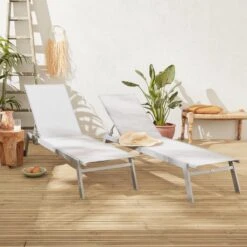 ELSA - Set Van 2 Ligstoelen Van Aluminium En Textileen, Ligbed Multipositioneel Met Wieltjes, Kleur Grijs/lichtgrijs 10 ELSA - Set Van 2 Ligstoelen Van Aluminium En Textileen, Ligbed Multipositioneel Met Wieltjes, Kleur Grijs/lichtgrijs -Gardena Verkoop 1200x1200 500