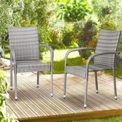Casaria Polyrattan Tuinstoelen – 4 Stuks Stapelbaar – Grijs 14 Casaria Polyrattan Tuinstoelen – 4 Stuks Stapelbaar – Grijs -Gardena Verkoop 1200x1200 589