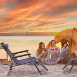 Relaxdays Ligstoel Inklapbaar - Ligbed Met Hoofdsteun - Strandstoel Verstelbaar - Camping - Donkerblauwe -Gardena Verkoop 1200x1200 610