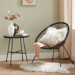 Songmics Balkonmeubilair, Tuinmeubelset, Set Van 3, Zitgroep, Terrasmeubilair, Glazen Tafelblad, 2 Stoelen, Voor Binnen En Buiten, Voor Patio, Tuin, Balkon, Buiten, Zwart GGF013B02 -Gardena Verkoop 1200x1200 702