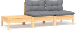 VidaXL 3-delige Loungeset Met Grijze Kussens Massief Grenenhout -Gardena Verkoop 1200x476 1