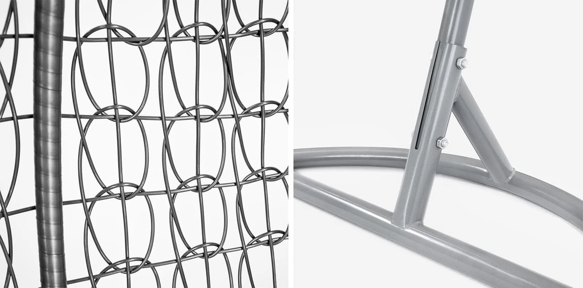 Hangstoel - Ei Stoel - Met Grijze Standaard & Kussens - Tot 125kg 4 Hangstoel - Ei Stoel - Met Grijze Standaard & Kussens - Tot 125kg - Afbeelding 2