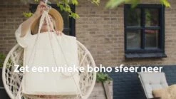 Vita5 Macramé Hangstoel - Voor Binnen En Buiten - Zonder Standaard - Incl. Kussen, Boekenvak En Beschermhoes - Tot 150kg - Beige -Gardena Verkoop 1200x675 14