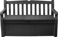 Keter Eden Garden Bench Opbergbank - 265L - 140x60x84cm - Zwart/Grijs 15 Keter Eden Garden Bench Opbergbank - 265L - 140x60x84cm - Zwart/Grijs -Gardena Verkoop 1200x763