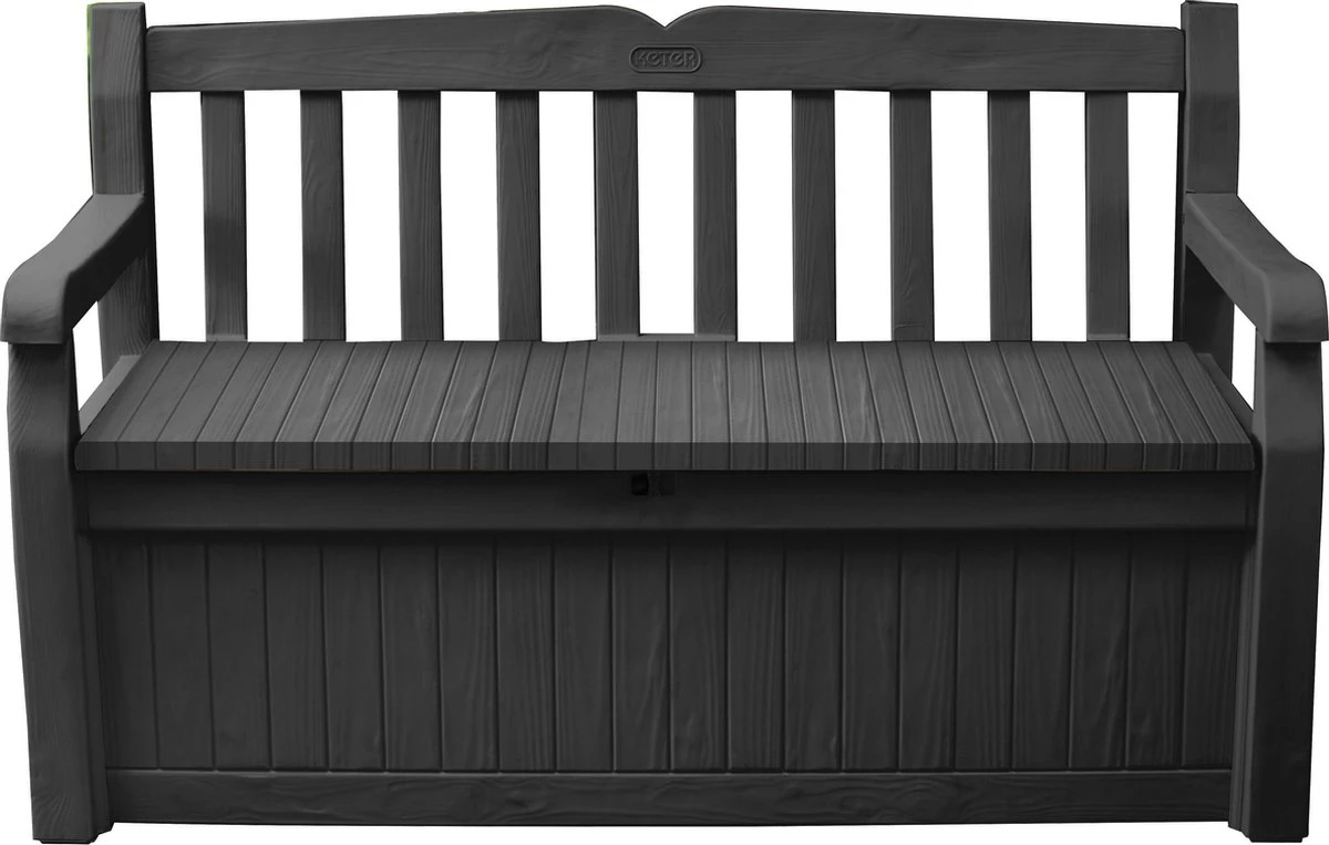 Keter Eden Garden Bench Opbergbank - 265L - 140x60x84cm - Zwart/Grijs 8 Keter Eden Garden Bench Opbergbank - 265L - 140x60x84cm - Zwart/Grijs - Afbeelding 6