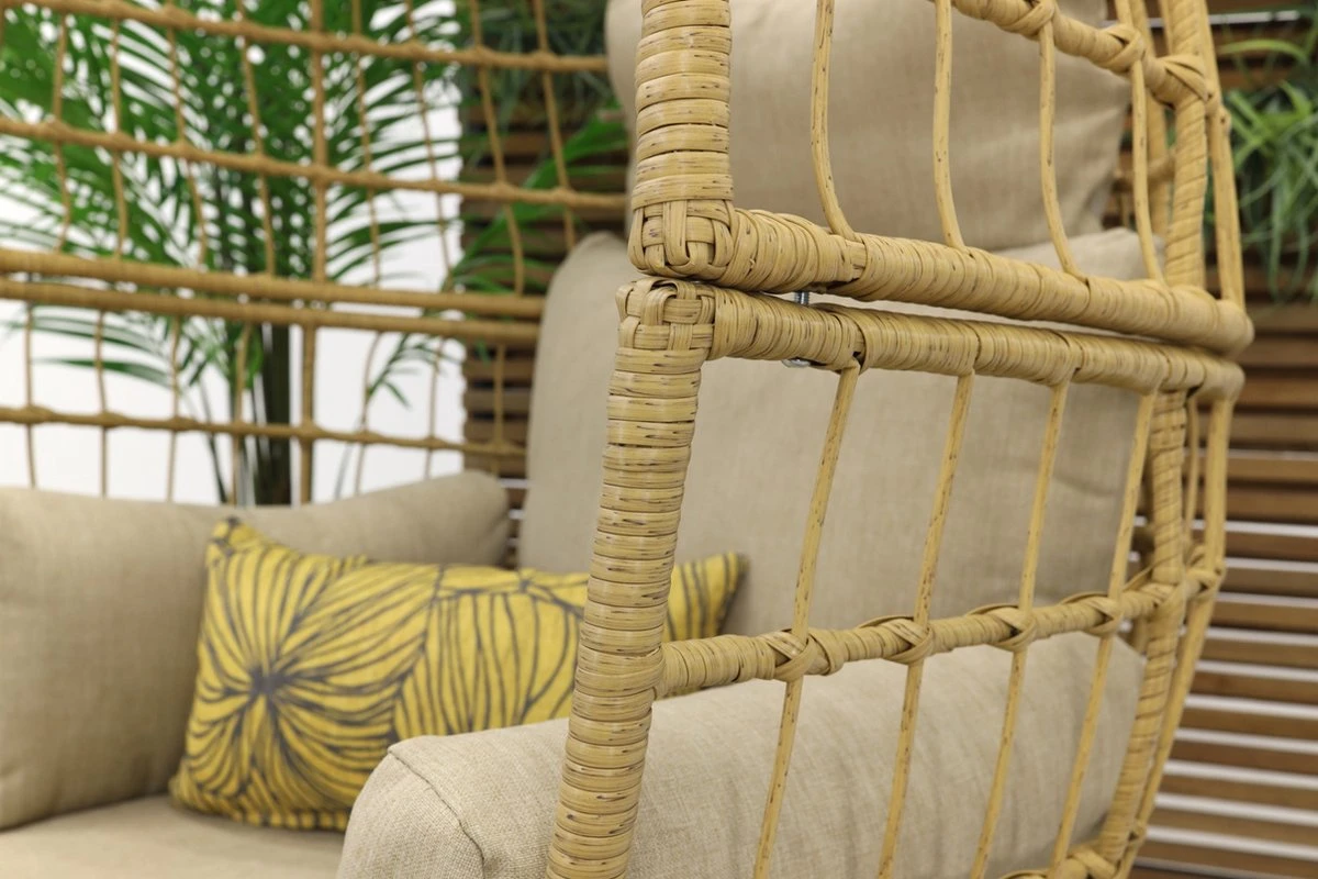 Lola Egg Relaxstoel - Natural Sand - Mand Stoel 15 Lola Egg Relaxstoel - Natural Sand - Mand Stoel - Afbeelding 13