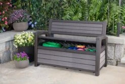 Keter - Hudson Bench Box - 2-zits Bank - Opbergbox - Hout Look & Feel - 227L - 138x63x89cm - Antraciet 21 Keter - Hudson Bench Box - 2-zits Bank - Opbergbox - Hout Look & Feel - 227L - 138x63x89cm - Antraciet -Gardena Verkoop 1200x800 30