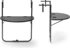 Relaxdays Balkontafel Inklapbaar, Balkon Tafel Rotan, Hangtafel Reling - Zwart -Gardena Verkoop 1200x817