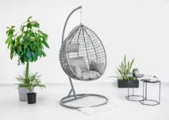 Hangstoel - Ei Stoel - Met Grijze Standaard & Kussens - Tot 125kg 13 Hangstoel - Ei Stoel - Met Grijze Standaard & Kussens - Tot 125kg -Gardena Verkoop 1200x851 2