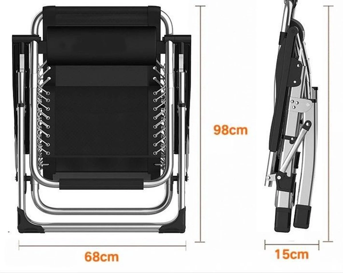 Brulo - Ligstoel Tuin - Ligstoelen - Strandstoel Opvouwbaar - Tuinstoel - Incl Tafel En Hoofdkussen 13 Brulo - Ligstoel Tuin - Ligstoelen - Strandstoel Opvouwbaar - Tuinstoel - Incl Tafel En Hoofdkussen - Afbeelding 11