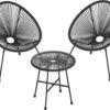 Songmics Balkonmeubilair, Tuinmeubelset, Set Van 3, Zitgroep, Terrasmeubilair, Glazen Tafelblad, 2 Stoelen, Voor Binnen En Buiten, Voor Patio, Tuin, Balkon, Buiten, Zwart GGF013B02 -Gardena Verkoop 1200x973 3