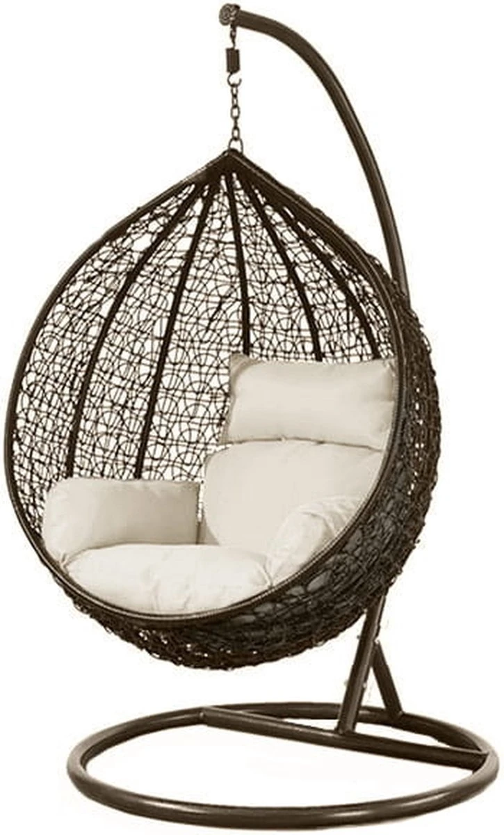 Hangstoel - Ei Stoel - Met Frame - Bruin-beige - Tot 125 Kg 3 Hangstoel - Ei Stoel - Met Frame - Bruin-beige - Tot 125 Kg