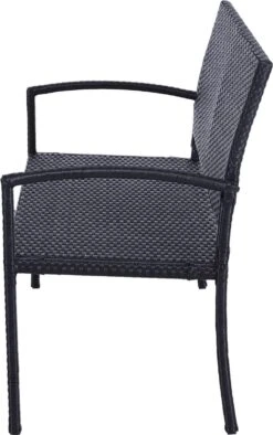 Outsunny Polyrotan Tuinbank 2-zits Parkbank Bank Staal Zwart 867-022 -Gardena Verkoop 753x1200
