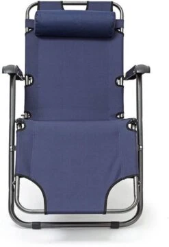Relaxdays Ligstoel Inklapbaar - Ligbed Met Hoofdsteun - Strandstoel Verstelbaar - Camping - Donkerblauwe -Gardena Verkoop 823x1200
