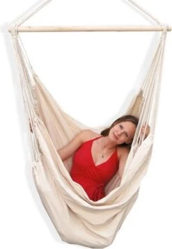 XXL 2 Persoons Hangstoel 185x130 - Zit Hangmat Met Spreidstok Tot 150 Kg - Binnen En Buiten -Gardena Verkoop 829x1200