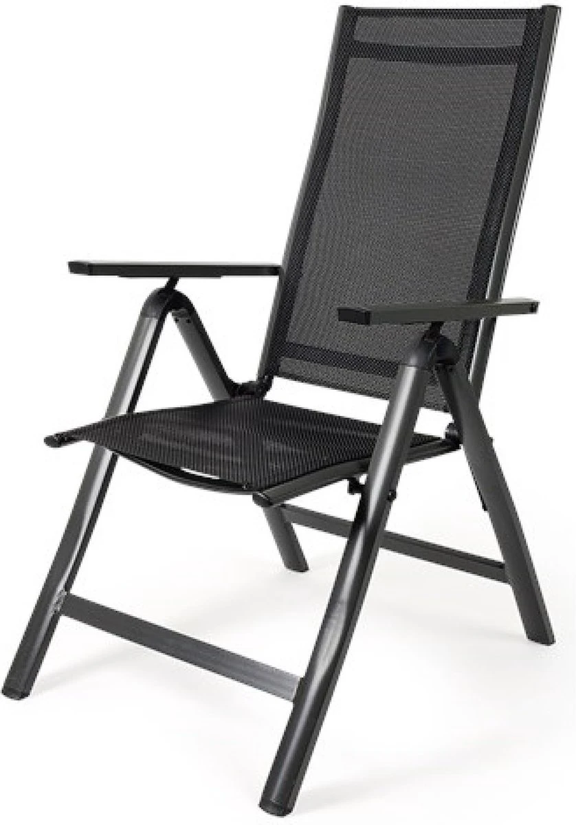 Tuinstoel 7 Standen, Inklapbaar, Aluminium Frame, Textileen Zitting En Rugleuning 3 Tuinstoel 7 Standen, Inklapbaar, Aluminium Frame, Textileen Zitting En Rugleuning