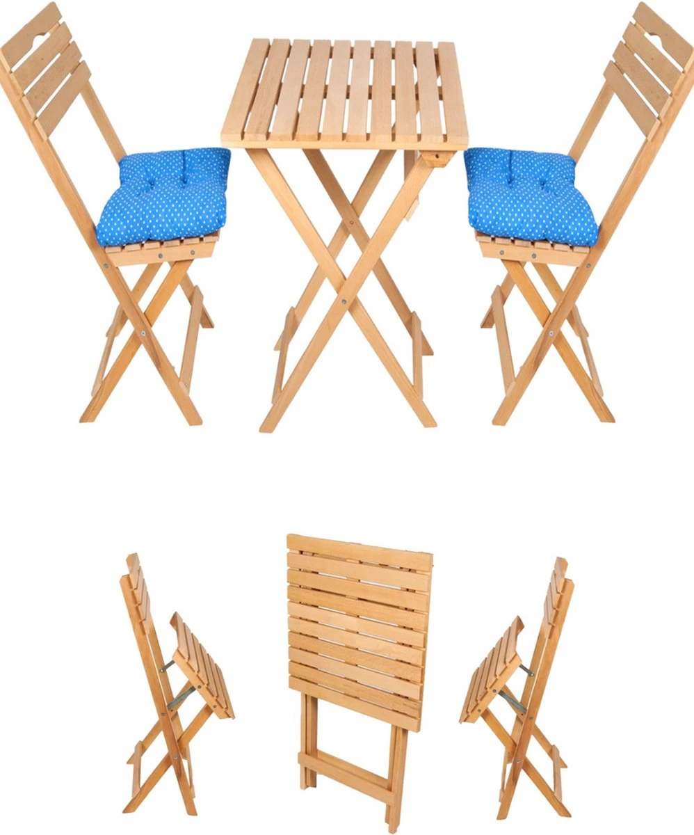 SiRaC - Houten Tuinset - Balkonset - 3-delig - Met Paarse Kussens - Natuurlijke Hout - Balkon Meubelen - 2 Persoons Balkonset - Twee Stoelen En Bijzettafel - Hout 5 SiRaC - Houten Tuinset - Balkonset - 3-delig - Met Paarse Kussens - Natuurlijke Hout - Balkon Meubelen - 2 Persoons Balkonset - Twee Stoelen En Bijzettafel - Hout - Afbeelding 3